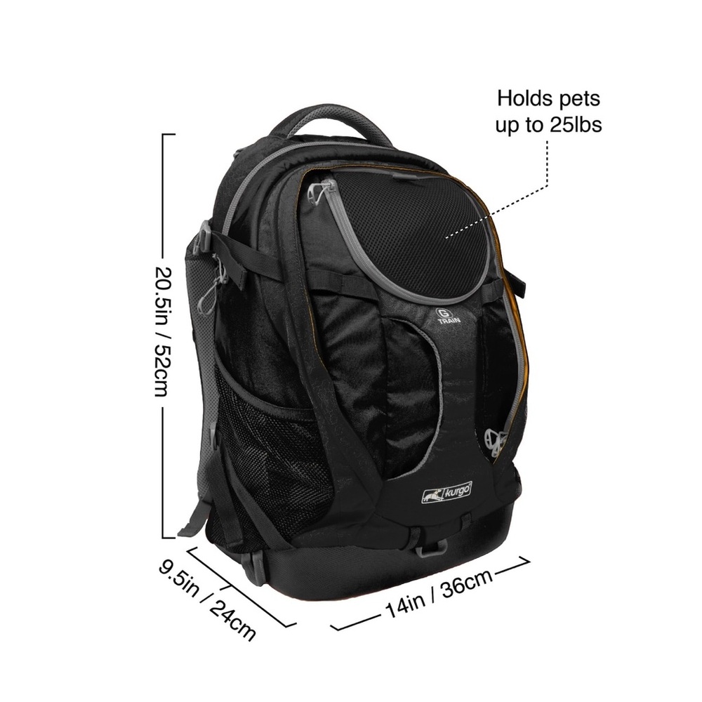 Kurgo G-Train Dog Carrier Backpack, Black - Picture 10 of 13